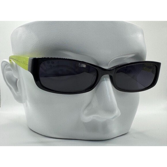 Vintage Y2K Eyeglasses NOS | Narrow Rectangle Style | Grey Sun Lens | Black/Neon - Picture 1 of 10